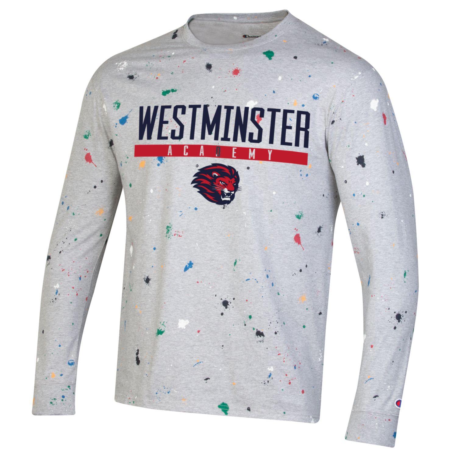 Champion Paint Drop Long Sleeve Tee Oxford Heather WA Spirit Store